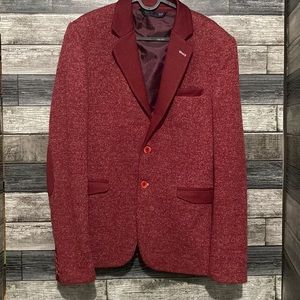 RNT23 Jeans Maroon jacket with elbow patches size 40
